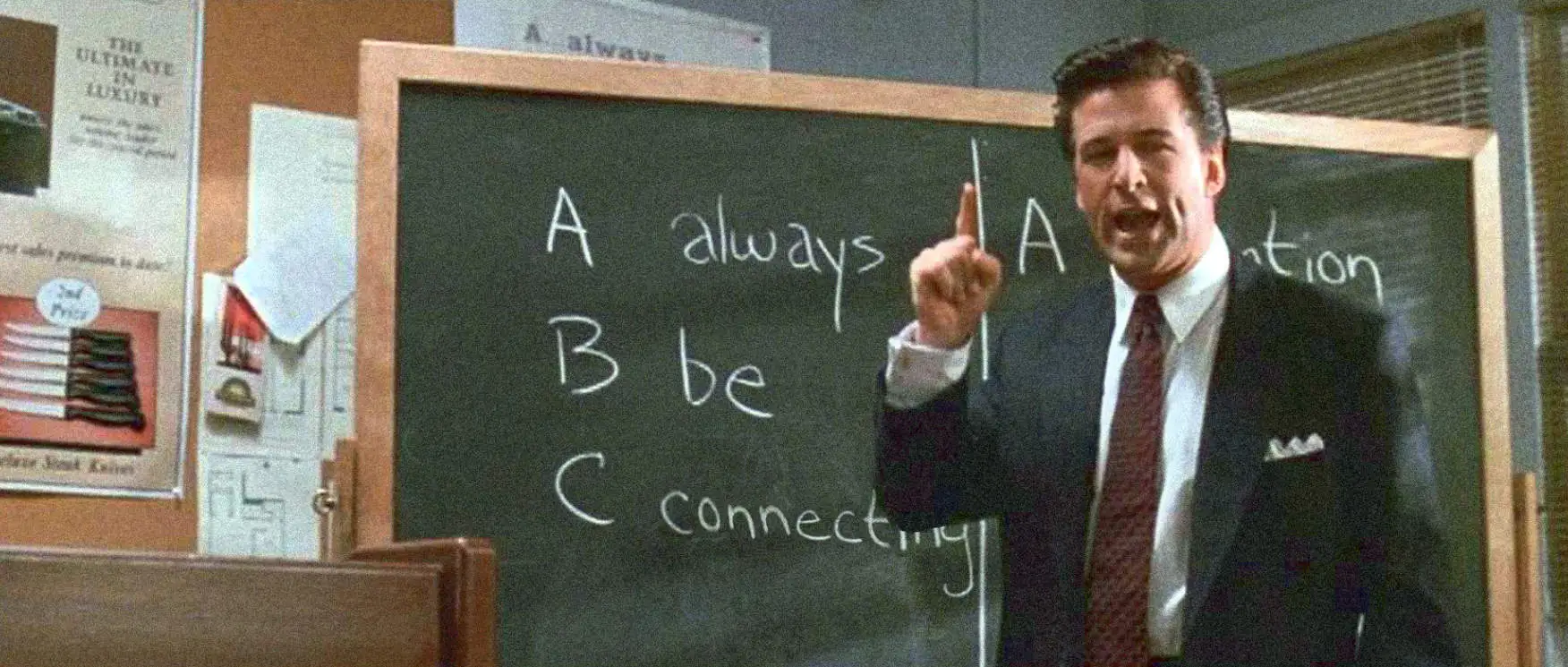“Always Be Connecting” written on a blackboard