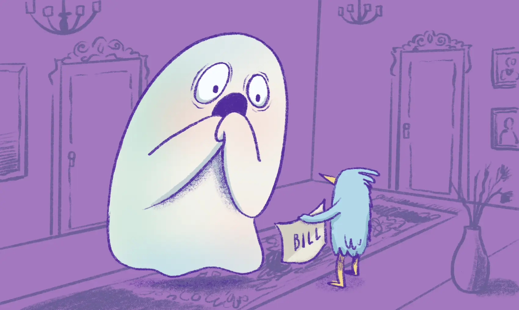 A ghost shocked at his cloud bill.