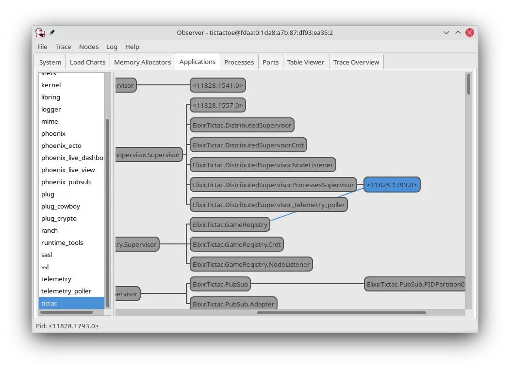 Running GameServer highlighted