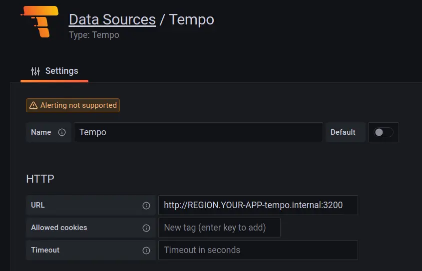 Configure Tempo data source