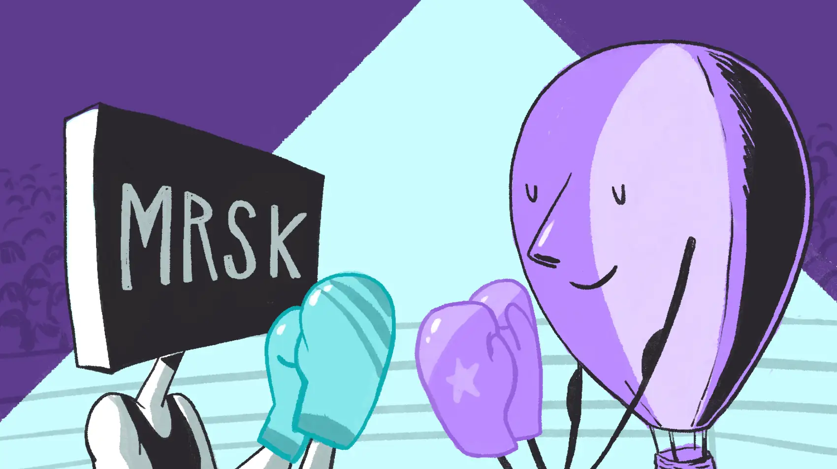 MSRK logo vs Fly's balloon with boxing gloves